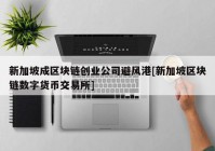 新加坡成区块链创业公司避风港[新加坡区块链数字货币交易所]