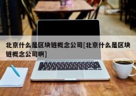 北京什么是区块链概念公司[北京什么是区块链概念公司啊]